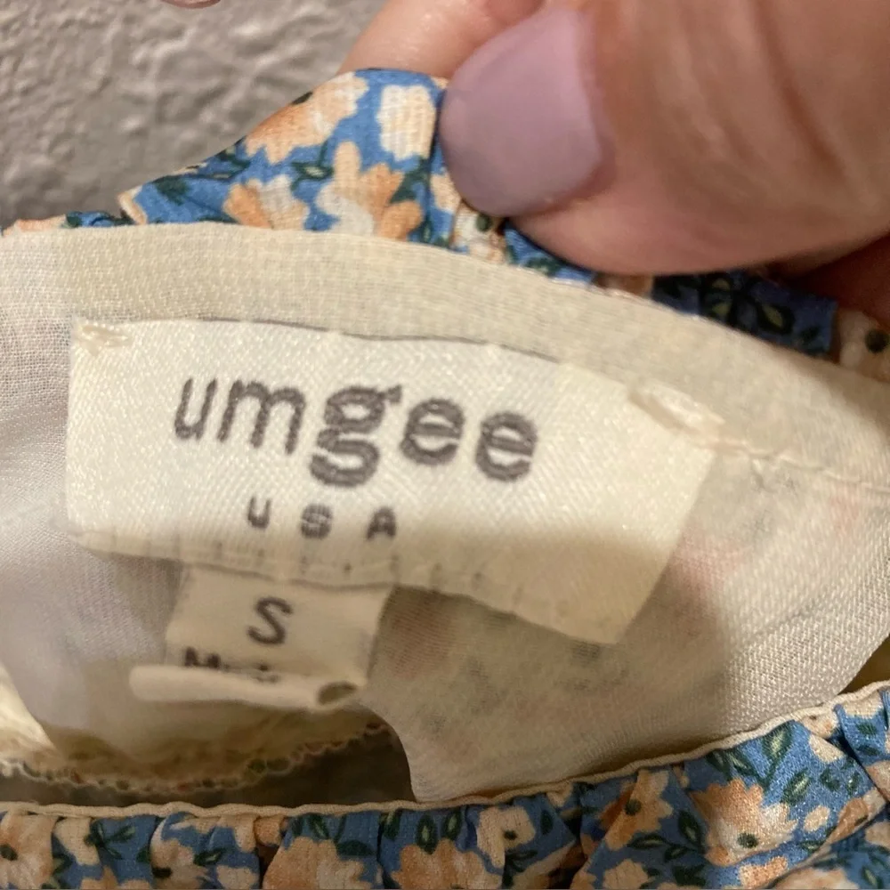 Umgee mixed floral print ruffle sleeveless mini dress. Size S - Picture 3 of 3